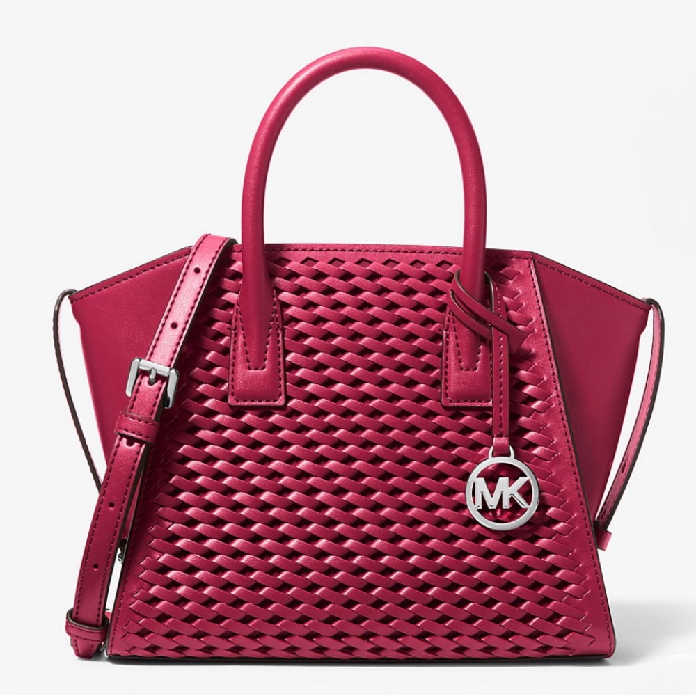 Michael Kors - Avril Small Woven Satchel in Raspberry